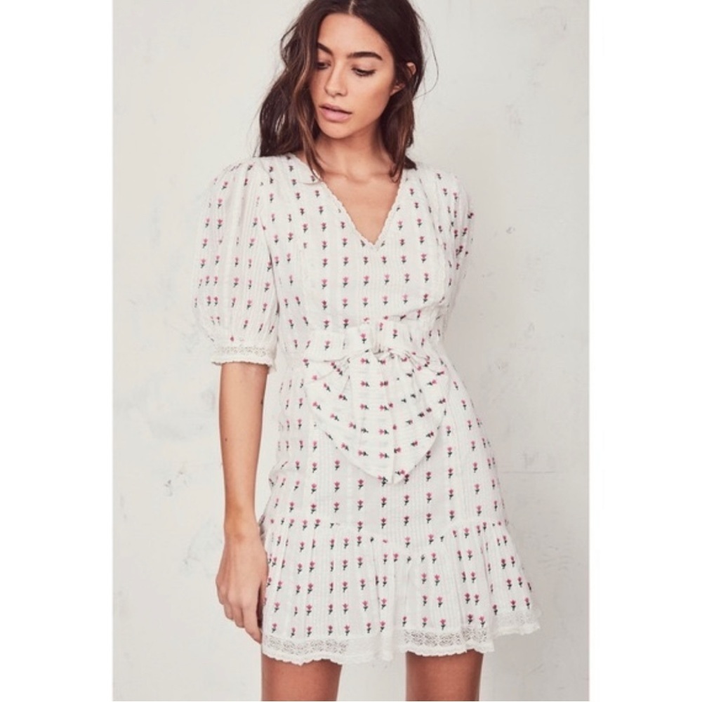 LoveShackFancy Lena Floral Print Mini Dress size xs